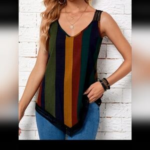 Flowy Multi-Colored Tank Top Emery Rose XXL